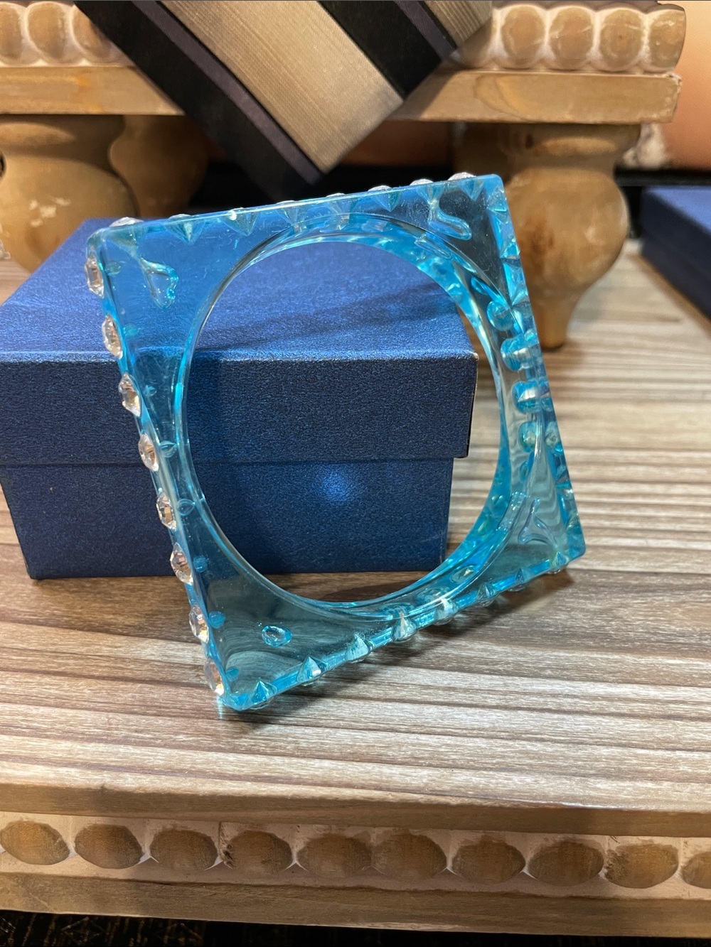 Blue Square Rhinestone Bracelet - Picture 6 of 6
